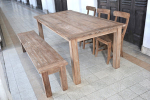 Teak tafel 200 x 100 oud hout - Souren Meubels