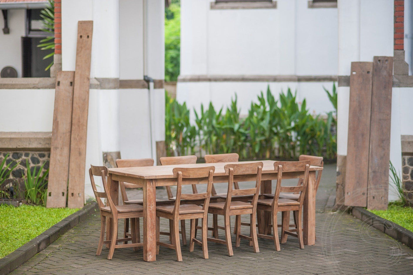 Teak tafel 200 x 100 oud hout - Souren Meubels
