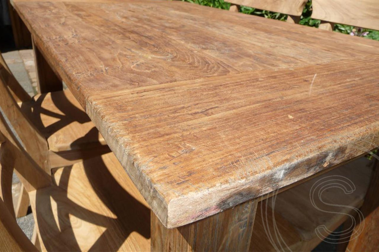 Teak Tisch 120 x 80 Rustikal