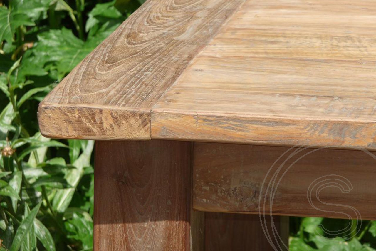 Teak tafel 140 x 80cm oud hout - Souren Meubels