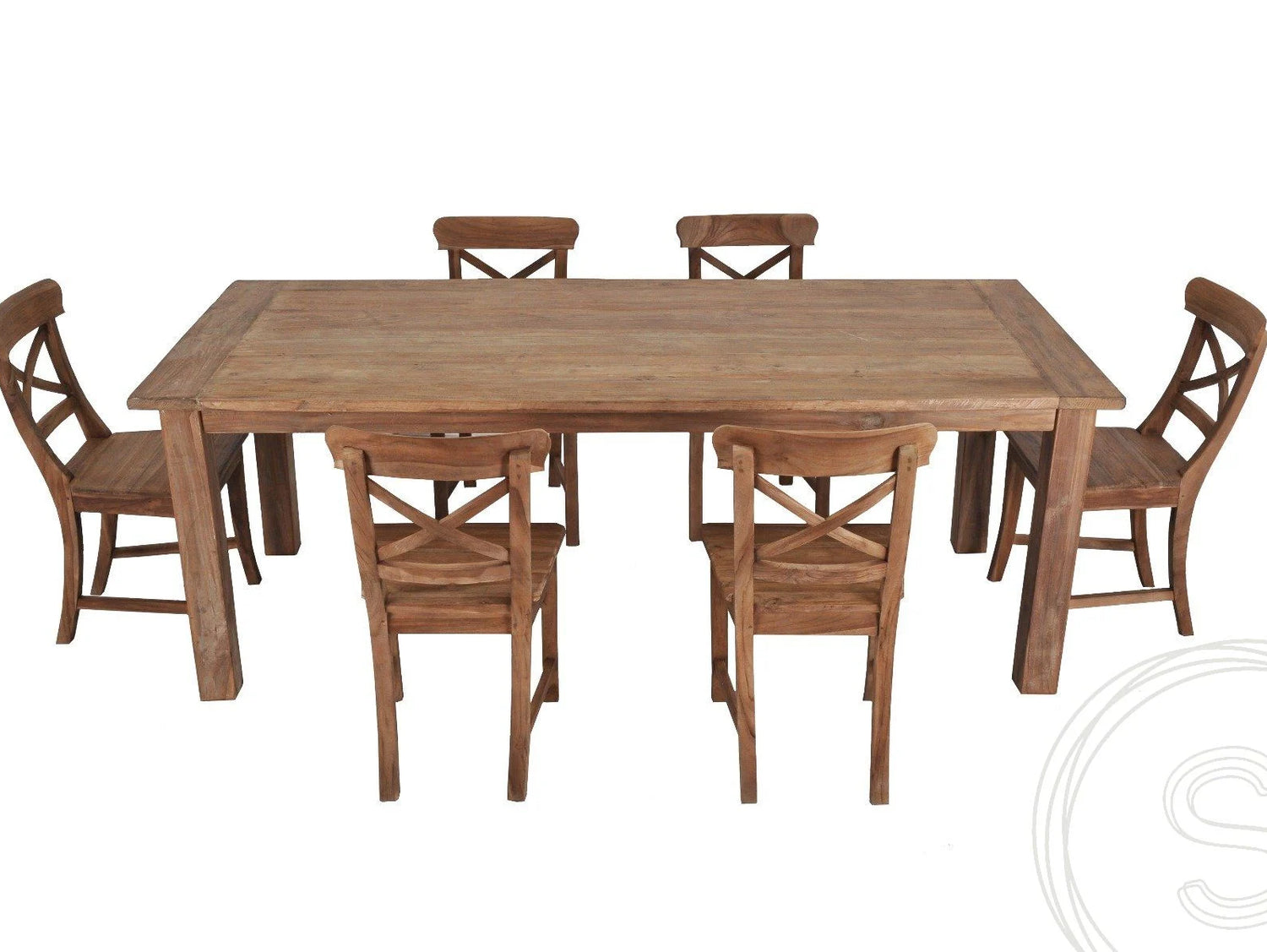 Teak tafel 200 x 90 oud hout - Souren Meubels