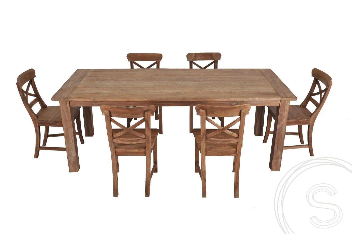 Teak tafel 200 x 90 oud hout - Souren Meubels