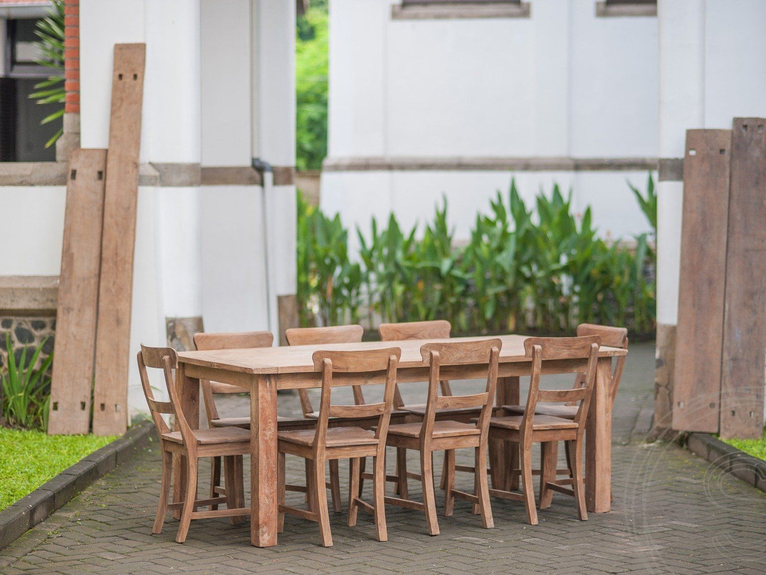 Teak tafel 200 x 90 oud hout - Souren Meubels