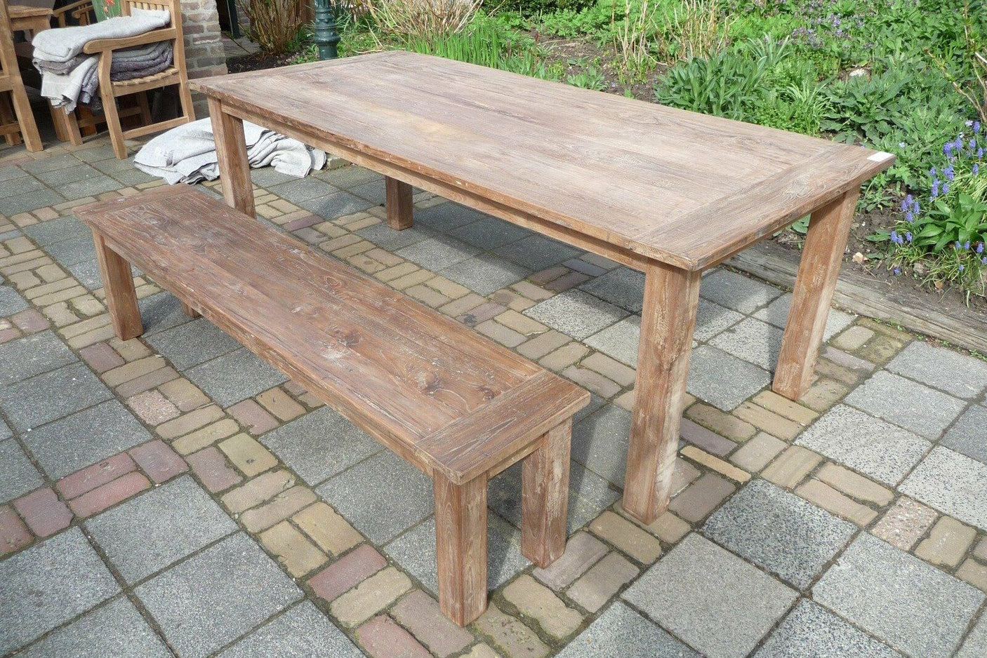 Teak Tisch 220 x 100 Rustikal
