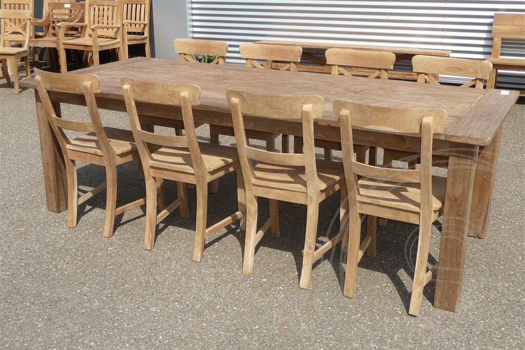 Teak tafel 240 x 100 cm oud hout - Souren Meubels