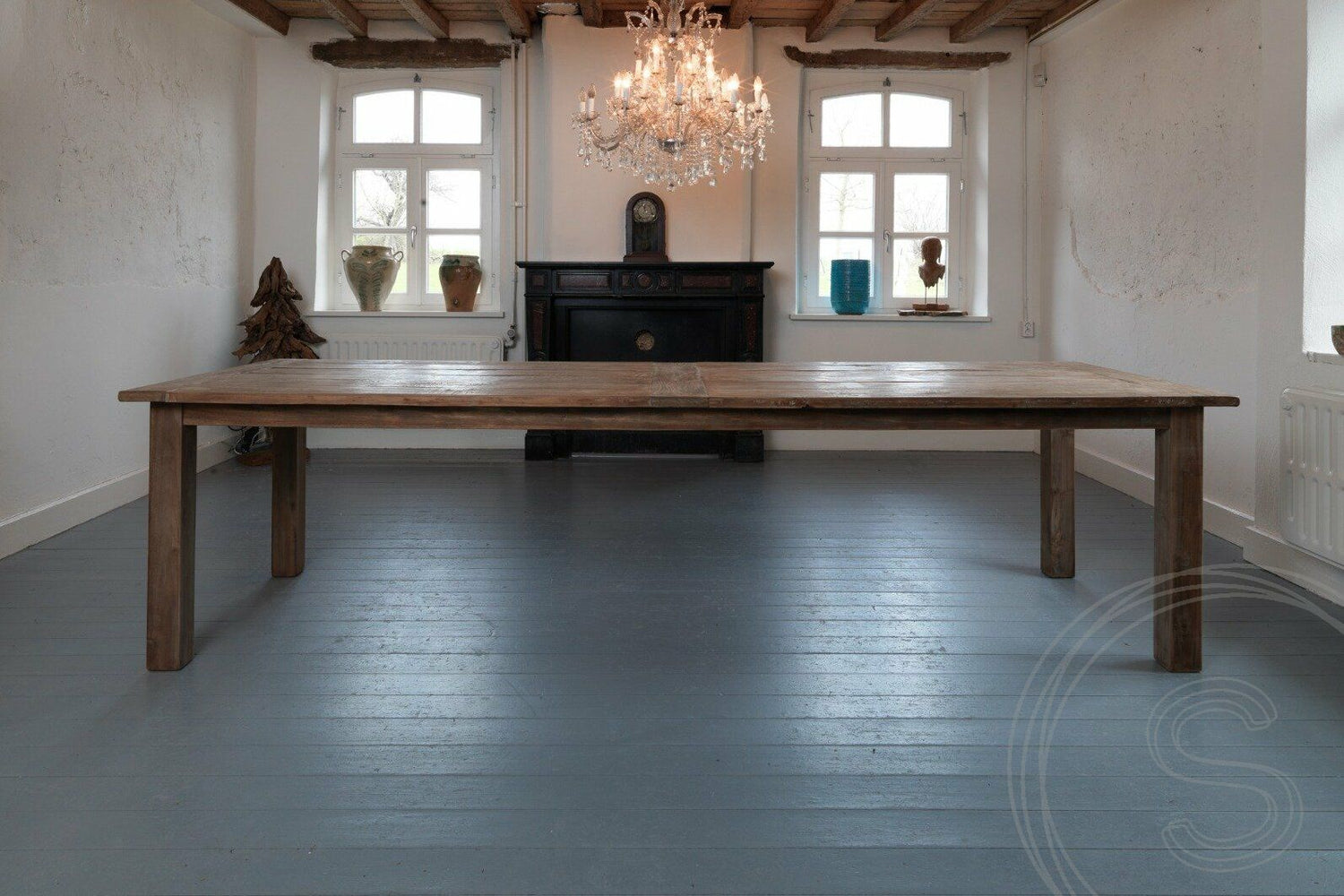 Teak tafel 260 x 100 oud hout - Souren Meubels