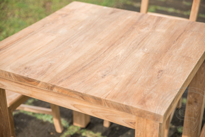 Teak Tisch 80x80 + 4 Stühle