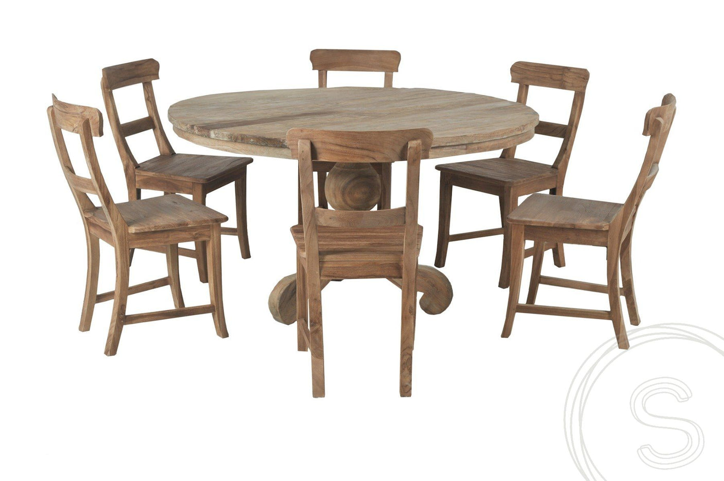 Teak Tisch rund 140cm Rustikal