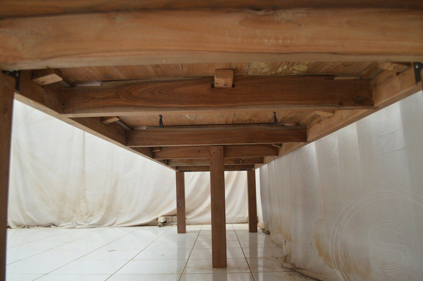 Teak Tisch 350 x 100 Rustikal