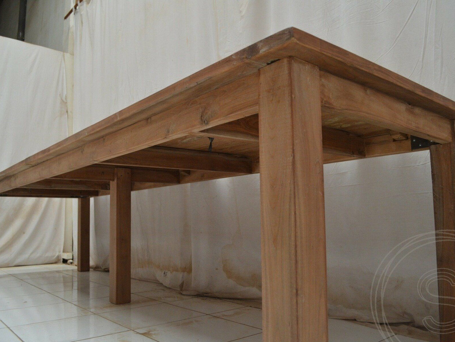 Teak tafel 350 x 100 oud hout - Souren Meubels