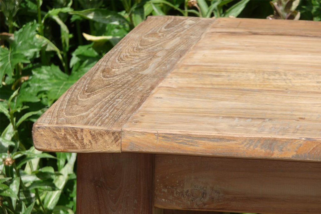 Teak tafel 90x90cm oud hout - Souren Meubels