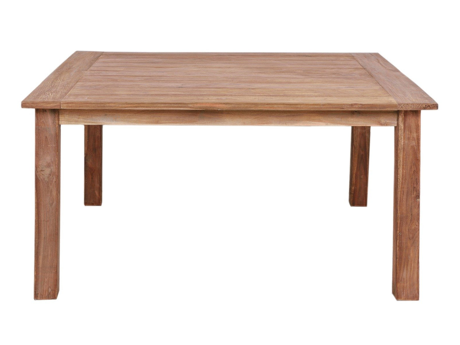 Teak tafel vierkant 120x120 oud hout - Souren Meubels