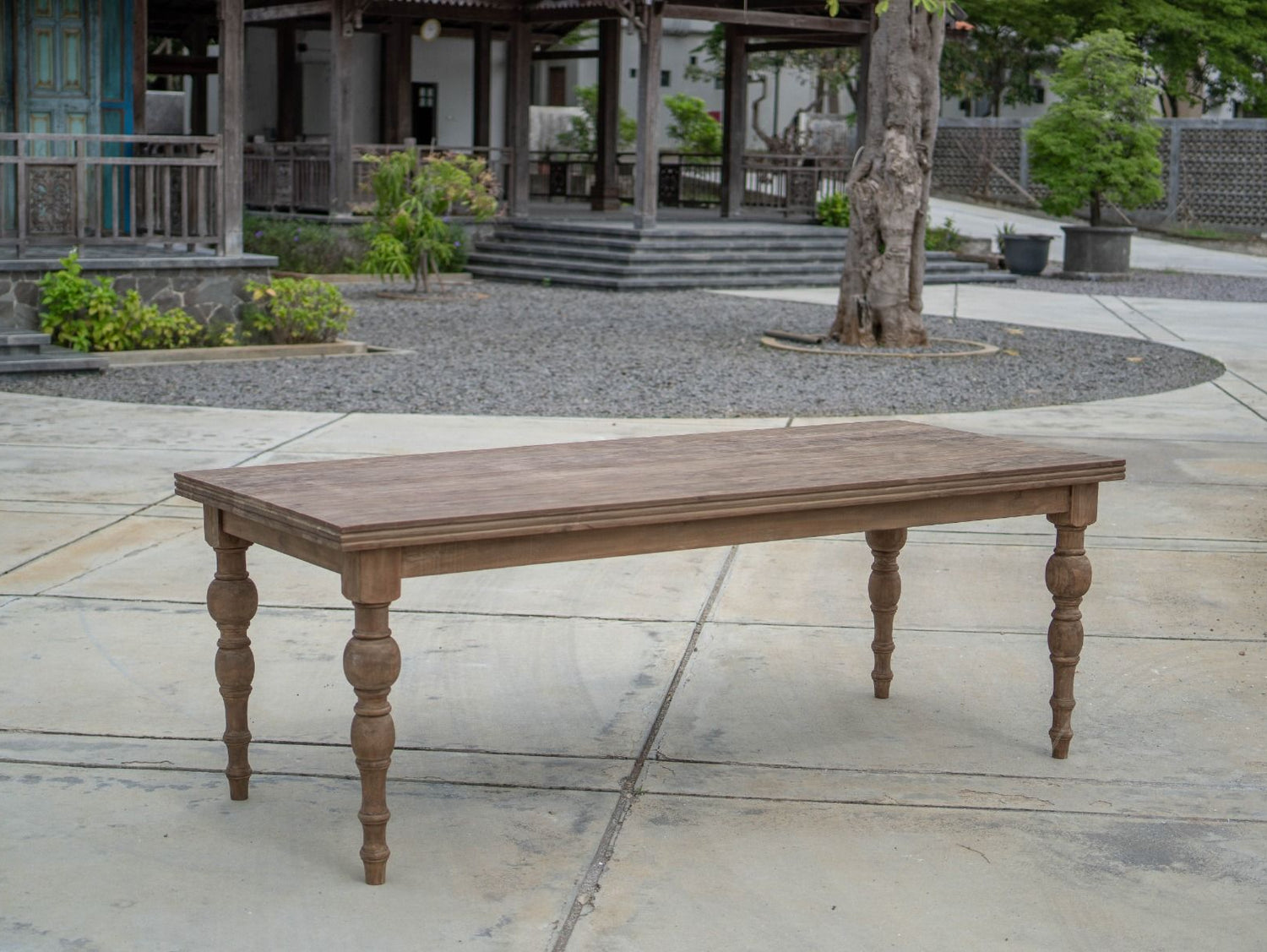 Teak Tisch Anteak 220x90cm gedrechselte Beine