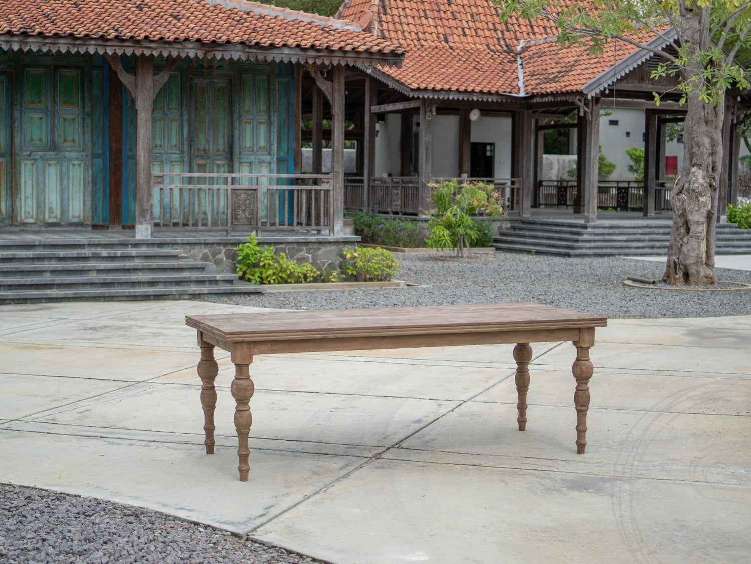 Teak Tisch Anteak 220x90cm gedrechselte Beine