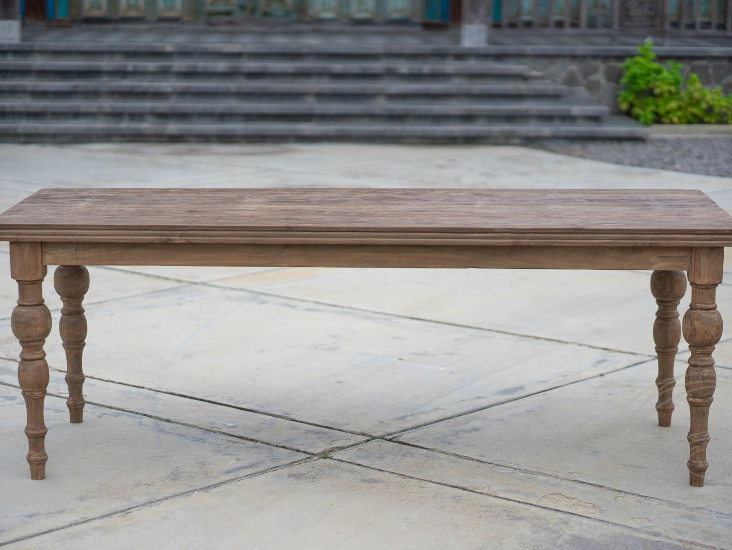 Teak Tisch Anteak 220x90cm gedrechselte Beine