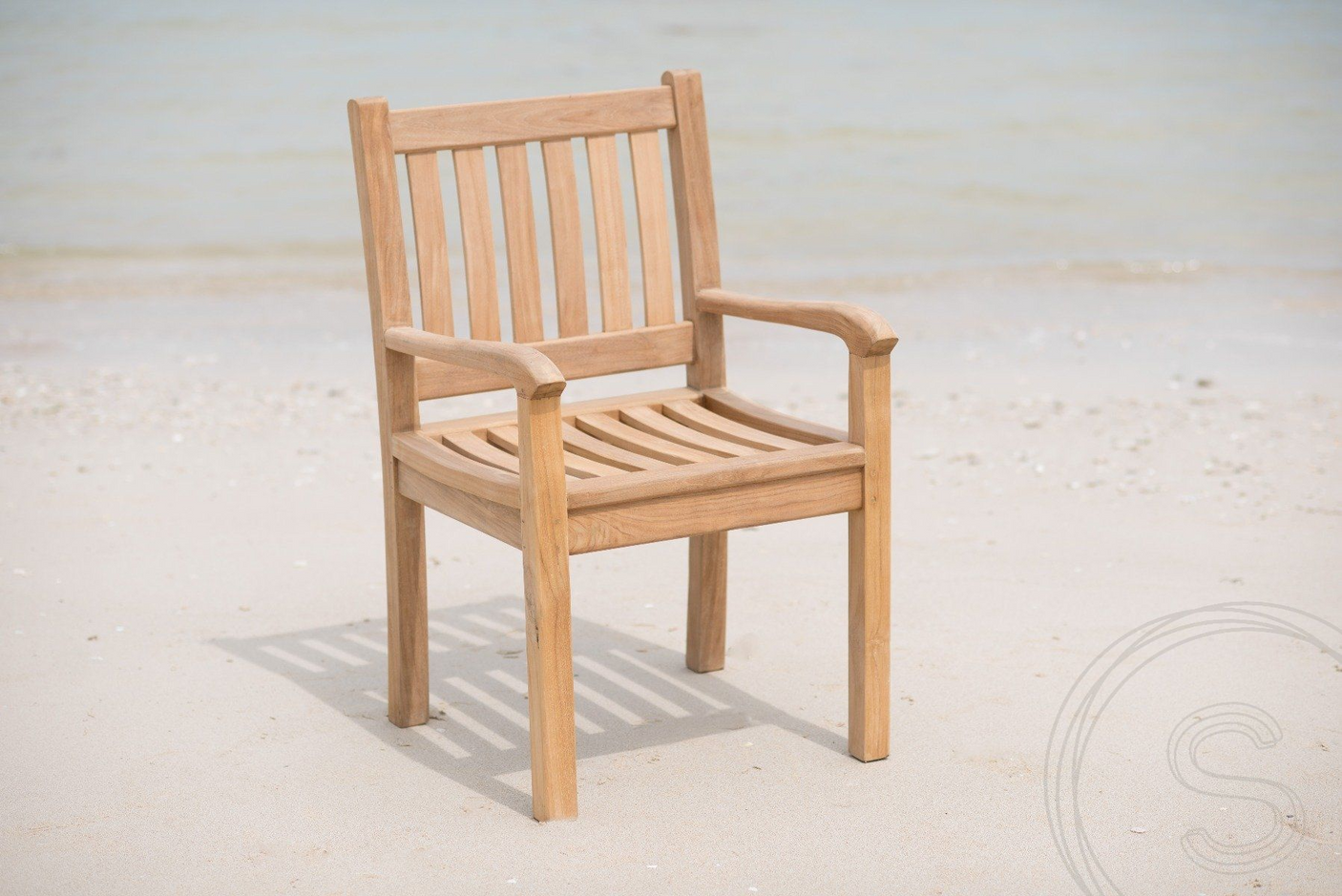 Teak Gartentisch 220x100cm + 4 Beaufort Stühle + Bank
