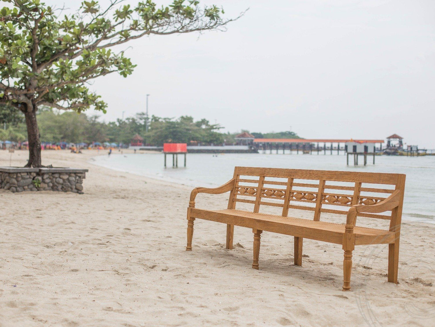 Teak vissenbank 240cm - Souren Meubels