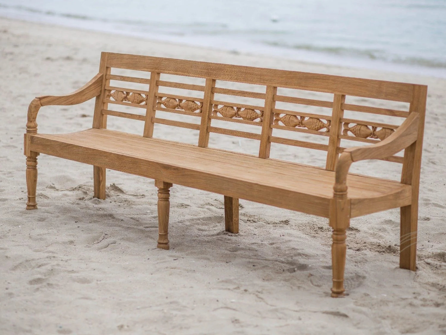 Teak vissenbank 240cm - Souren Meubels