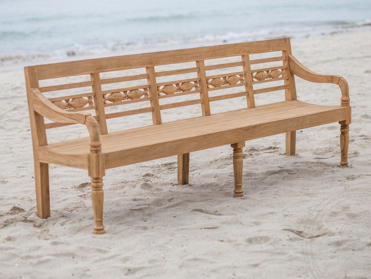 Teak vissenbank 240cm - Souren Meubels