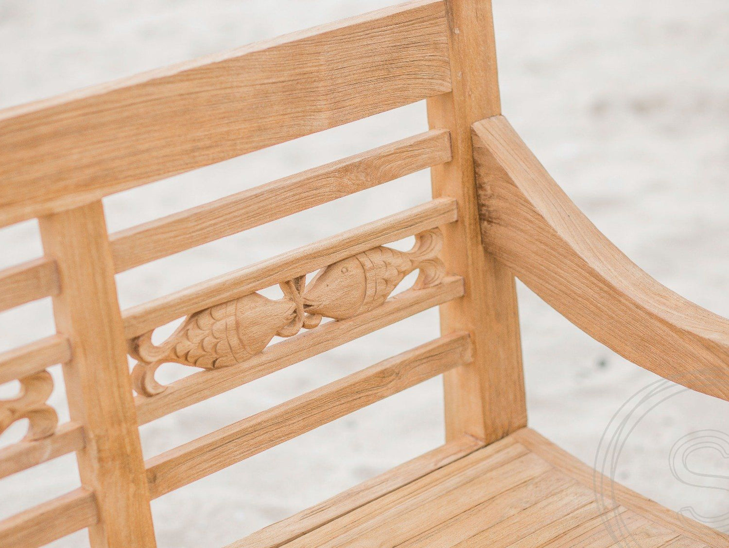 Teak vissenbank 240cm - Souren Meubels