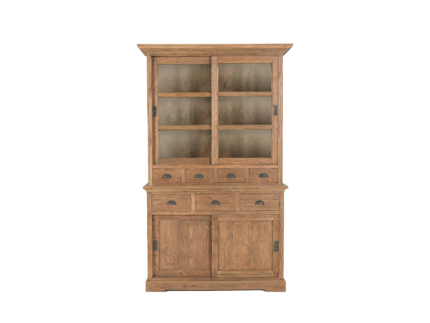 Teak vitrinekast 130cm oud hout - Souren Meubels