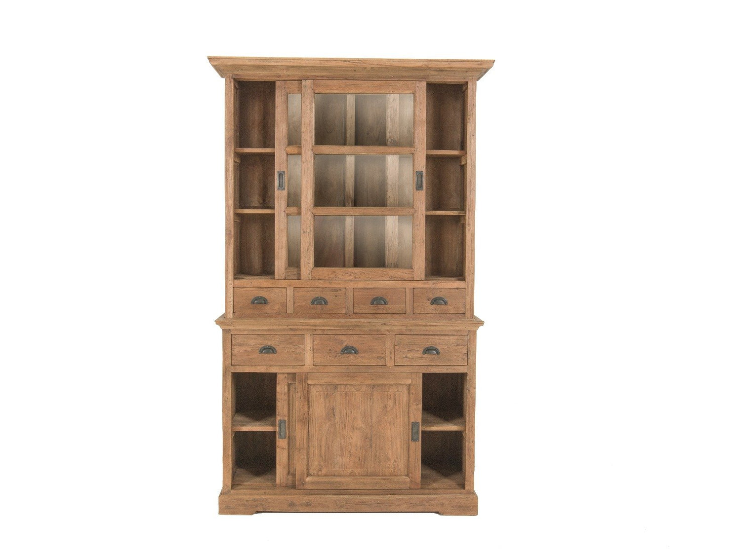 Teak vitrinekast 130cm oud hout - Souren Meubels