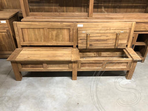 Teak Truhenbank