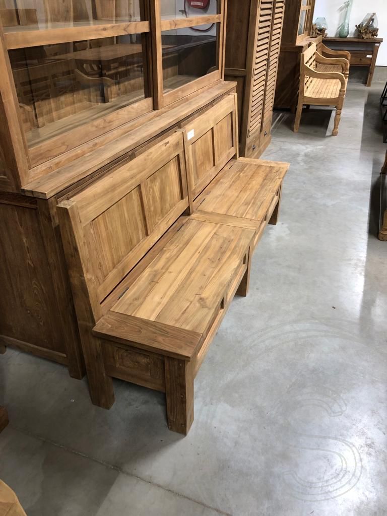 Teak Truhenbank