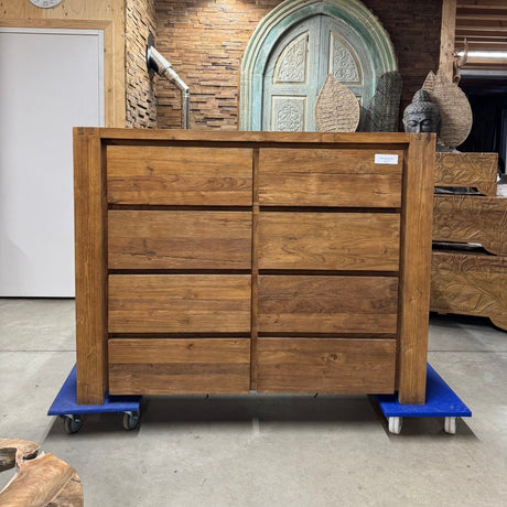 Teak Ladekommode 8 Schubladen 140 × 110 × 50 cm