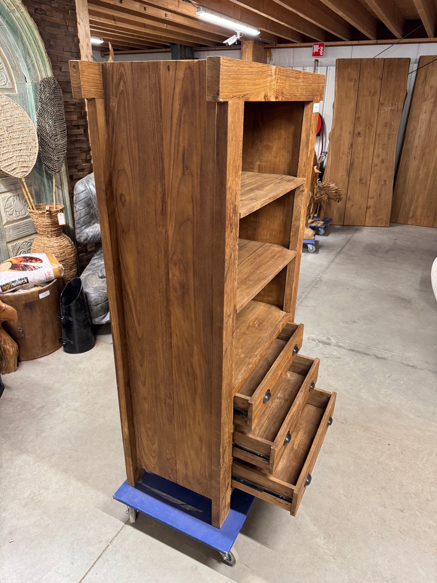 Teak Regalschrank 180 × 90 × 50 cm