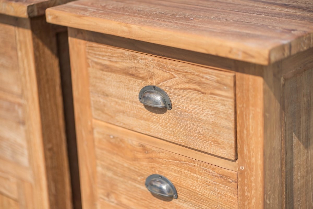 Teakholzschrank mit Schubladen und Tür 50x45x120 cm