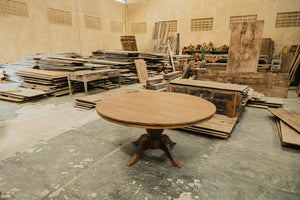 Runder Teak Esstisch Anteak – Aus originalen alten Teakplanken