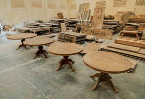 Runder Teak Esstisch Anteak – Aus originalen alten Teakplanken