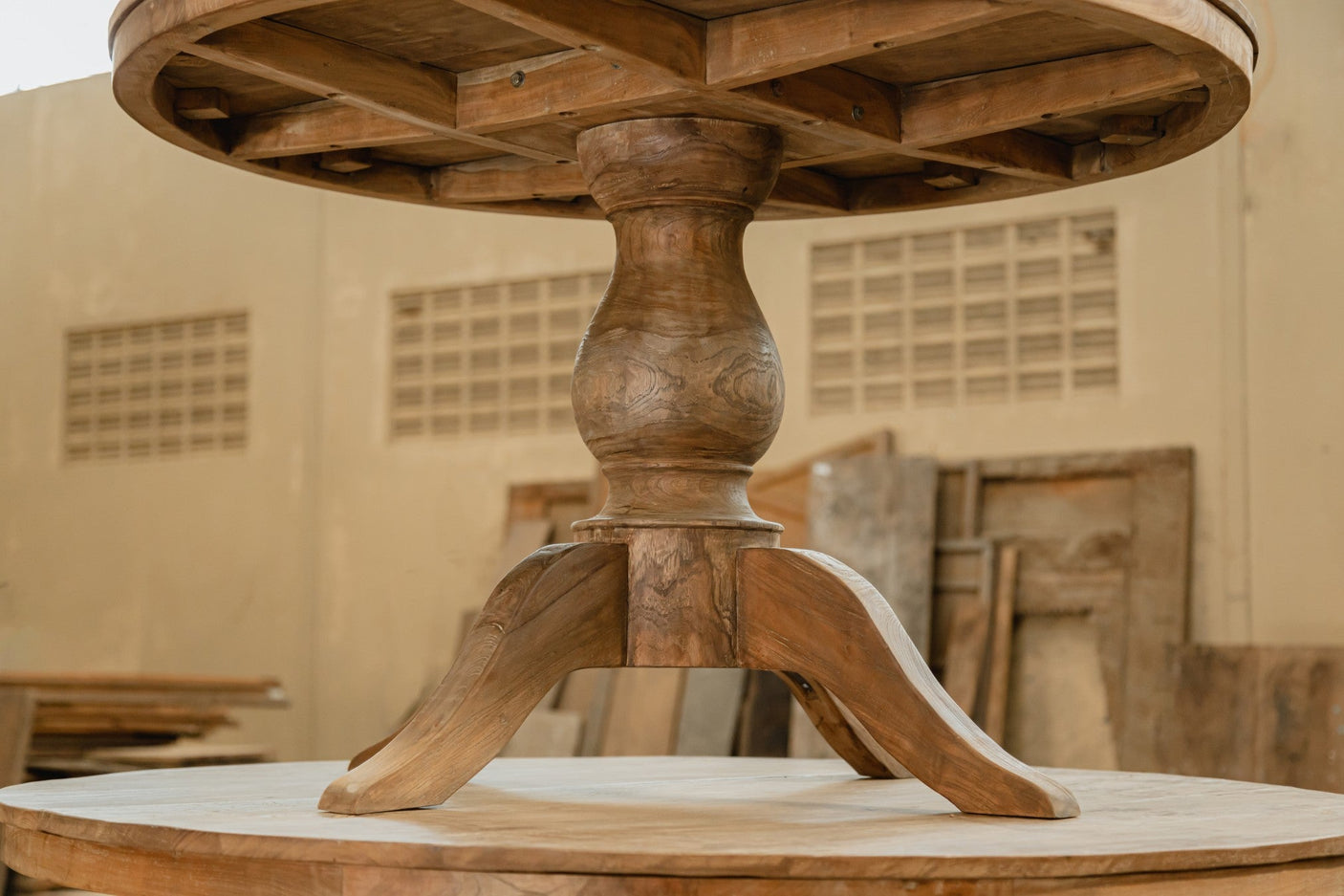 Runder Teak Esstisch Anteak – Aus originalen alten Teakplanken