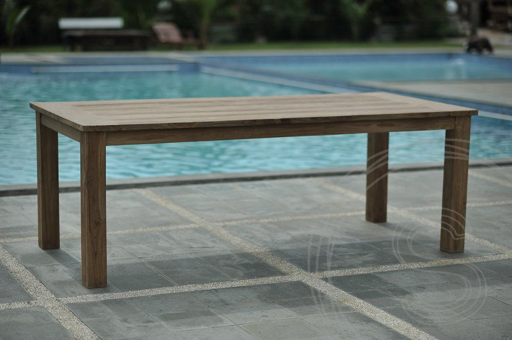 Teak Gartentisch 220x100cm + 4 Beaufort Stühle + Bank
