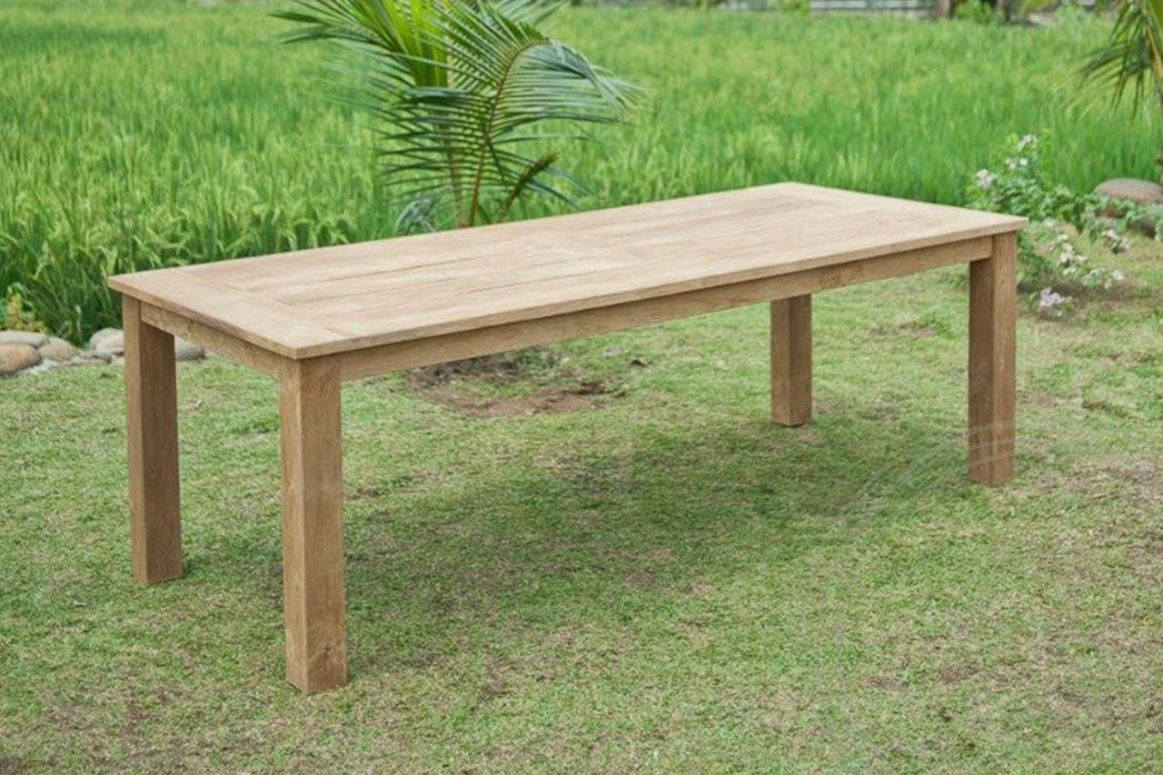 Teak Gartentisch 240x100cm + 5 Beaufort Stühle + Bank
