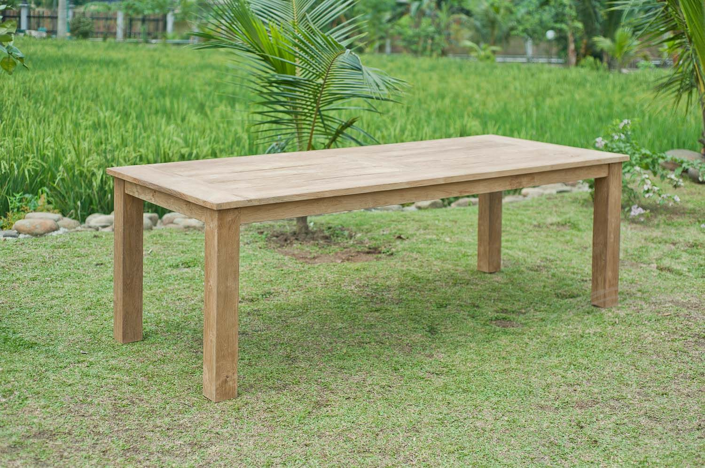 Teak Gartentisch 240x100cm + 5 Beaufort Stühle + Bank
