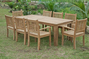 Teak Gartentisch 240x100cm + 8 Beaufort Stühle