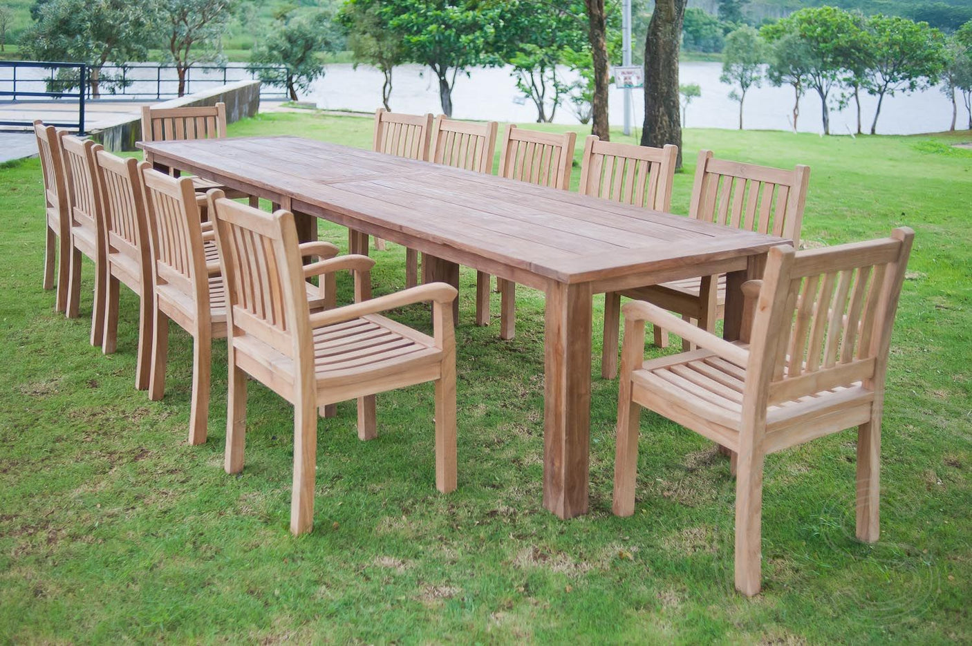 Teak tuintafel 400 x 100 - Souren Meubels